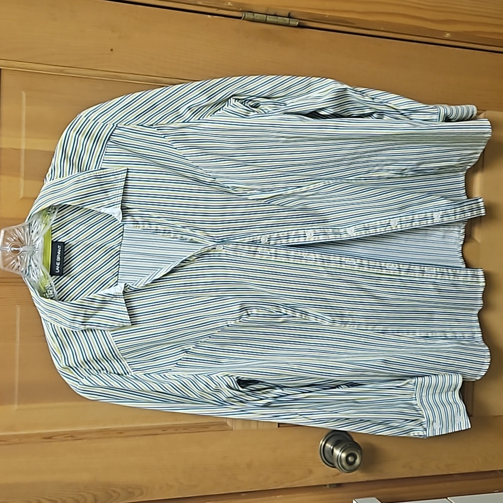 Lane Bryant 18 striped botton down shirt